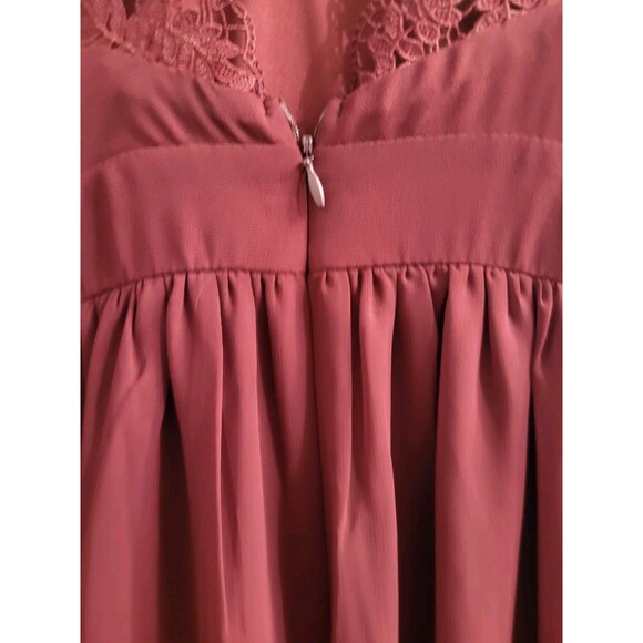 Lulus Passionate Promise XS Burgundy Lace Maxi Dress Evening Gown 67945 Holiday - Picture 6 of 8